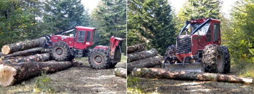 Empilage des troncs sur le chargeoir